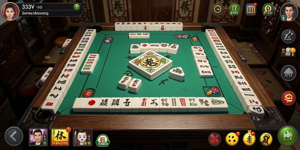 Screenshot utama menunjukkan gameplay Mahjong yang mendebarkan dan menyenangkan.