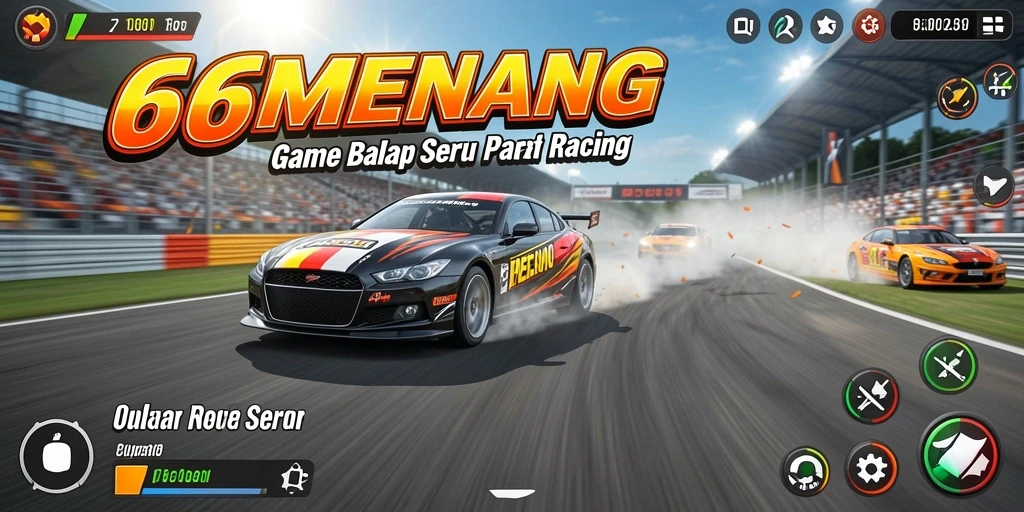 Tampilan menarik dari gameplay balap di 66MENANG.