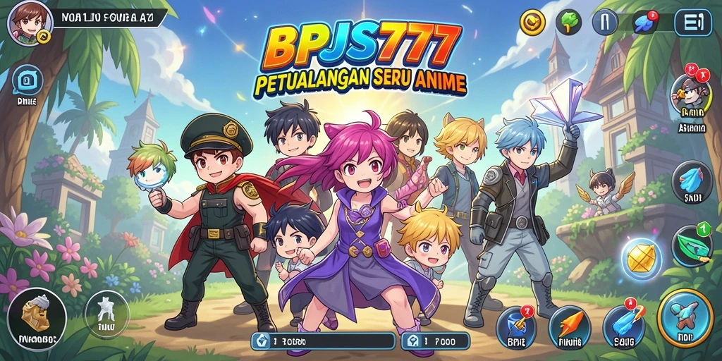 Tampilan gameplay BPJS777 yang menampilkan aksi seru dan karakter Anime.