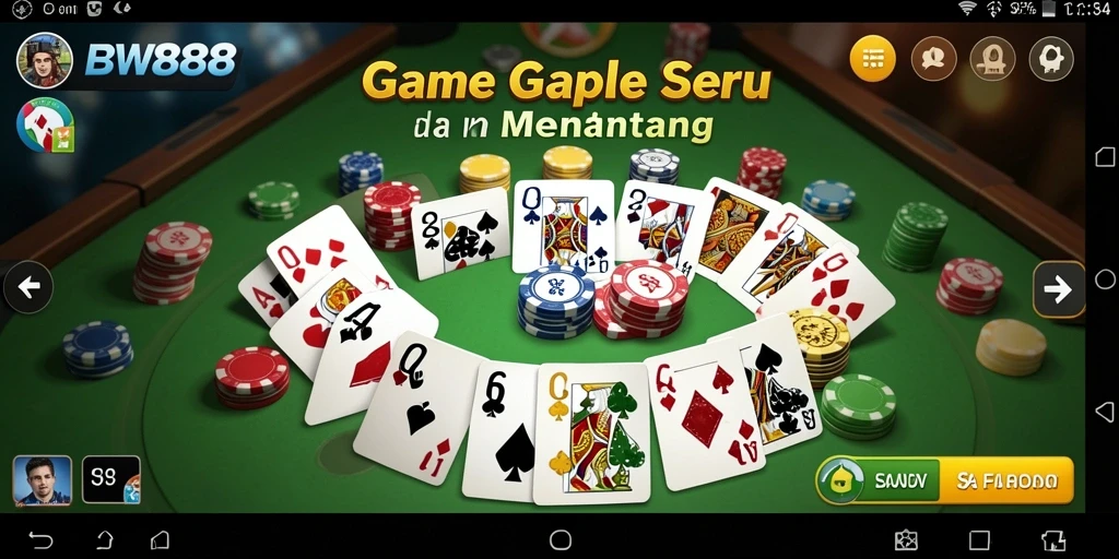 Tampilan gameplay Gaple yang seru dan menantang di BW888.