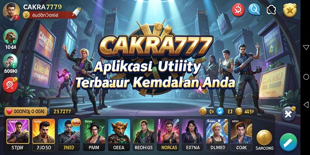 Tampilan antarmuka utama CAKRA777 dengan fitur-fitur Utility yang lengkap.