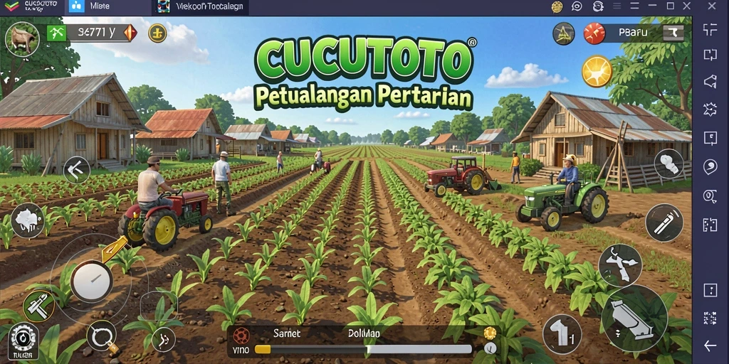 Tangkapan layar utama menunjukkan aktivitas bertani di CUCUTOTO.