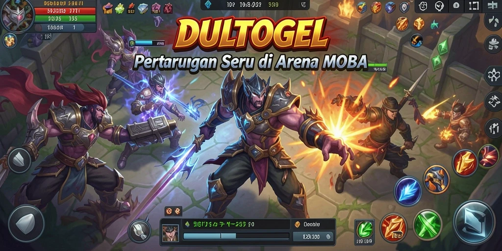 Tampilan menarik dalam permainan MOBA DULTOGEL dengan aksi seru di arena.