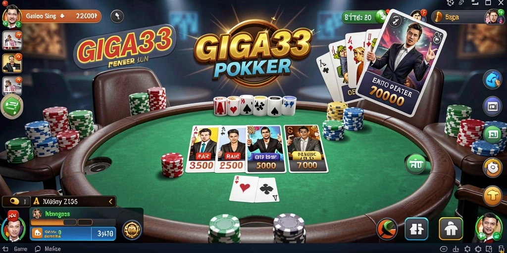 Tampilan gameplay GIGA33 yang seru dan penuh strategi Poker.