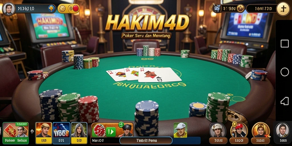 Tampilan menarik dan seru saat bermain Poker di HAKIM4D.
