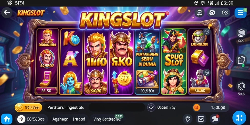 Tangkapan layar gameplay KINGSLOT yang menunjukkan aksi pertarungan yang mendebarkan.