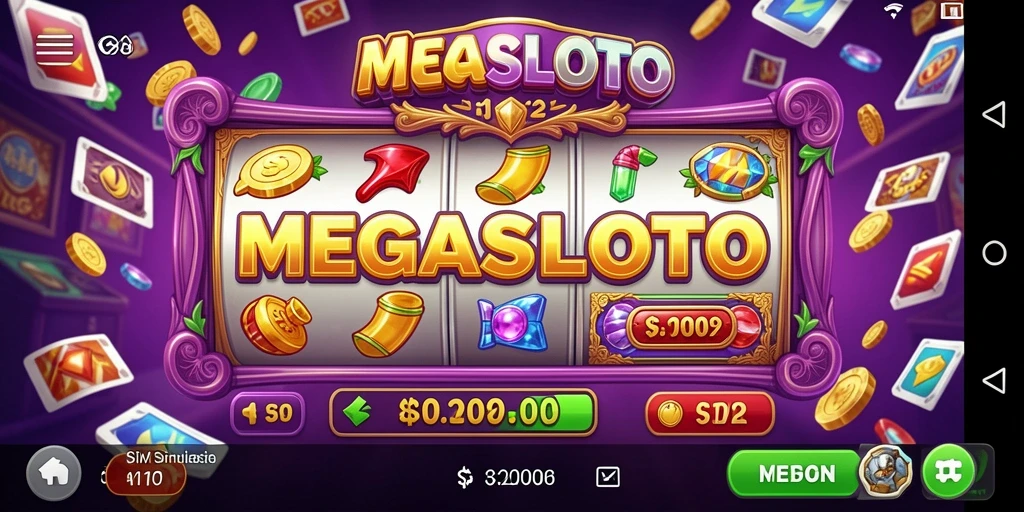 Tampilan gameplay menyerupai kasino dengan mesin slot yang menarik.