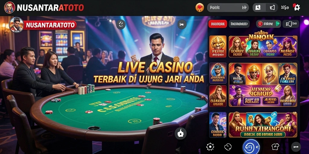 Tampilan menarik dari gameplay NUSANTARATOTO dengan dealer langsung.