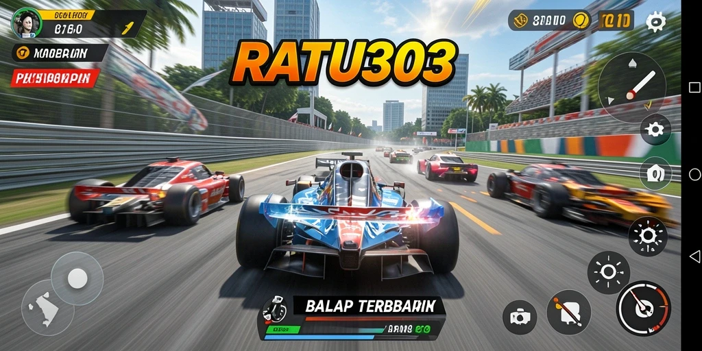 Screenshot gameplay yang menampilkan balapan seru di RATU303.