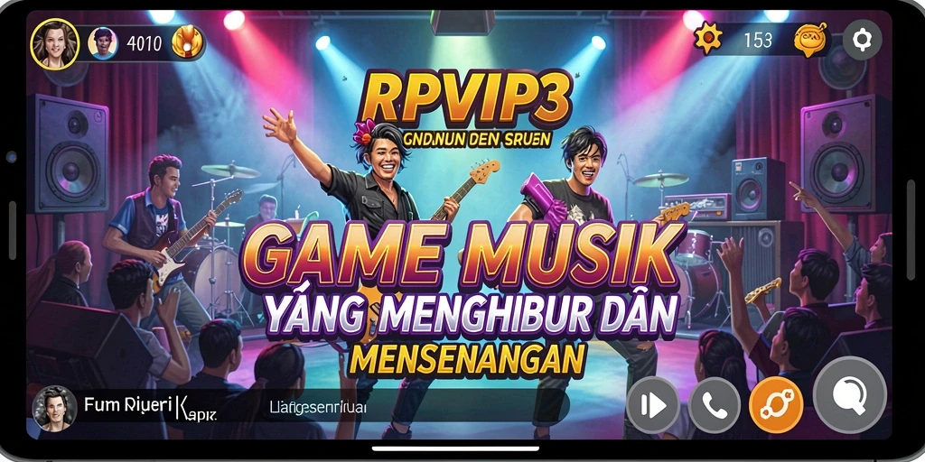 Tampilan gameplay RPVIP3 yang menampilkan suasana musik yang seru.