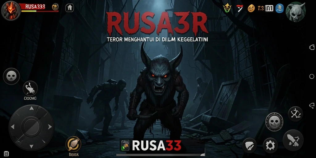 Tangkapan layar menampilkan gameplay RUSA33 dengan suasana horor yang mencekam.